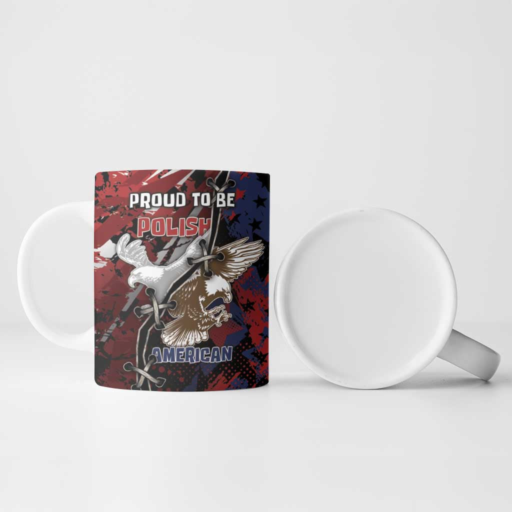 Personalized Polish American Heritage Month Ceramic Mug Eagle With Grunge Style - Wonder Print Shop