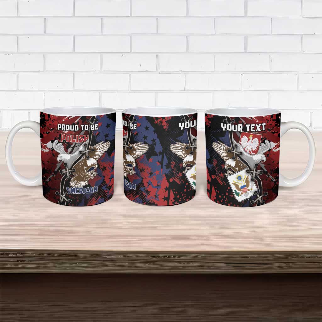 Personalized Polish American Heritage Month Ceramic Mug Eagle With Grunge Style - Wonder Print Shop