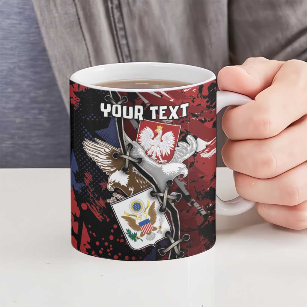 Personalized Polish American Heritage Month Ceramic Mug Eagle With Grunge Style - Wonder Print Shop