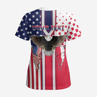 Personalized Polish American Heritage Month Scrub Top Unique Style - Wonder Print Shop