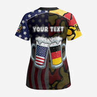 Personalized Germany American Heritage Month Scrub Top Beer Funny Style - Wonder Print Shop