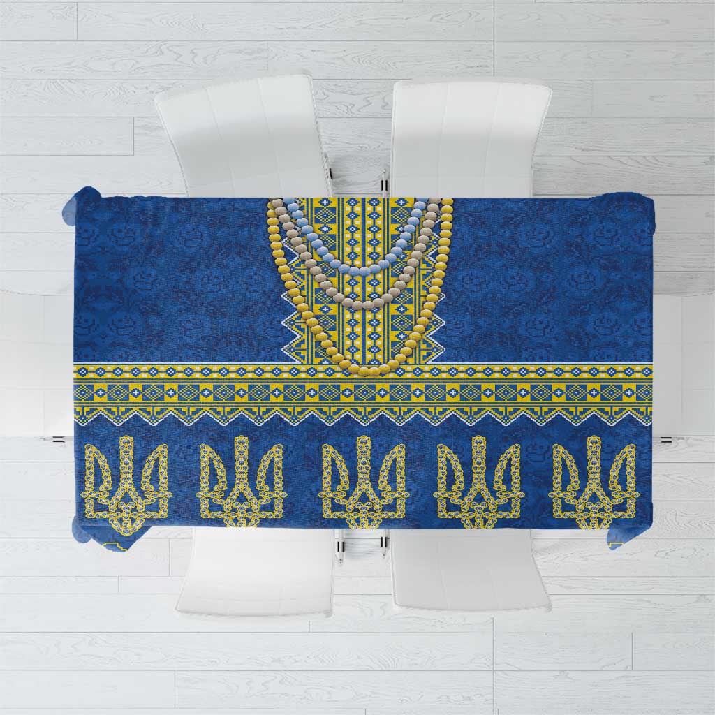 Ukraine Vyshyvanka Motif Tablecloth Ukrainian Coat Of Arms Rose Patterns - Wonder Print Shop
