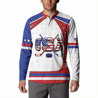 Custom USA Ice Hockey Button Sweatshirt Stars And Stripes