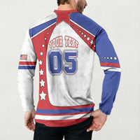 Custom USA Ice Hockey Button Sweatshirt Stars And Stripes