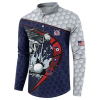 Personalized USA Golf Button Sweatshirt Powerful Eagle