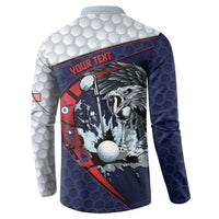 Personalized USA Golf Button Sweatshirt Powerful Eagle