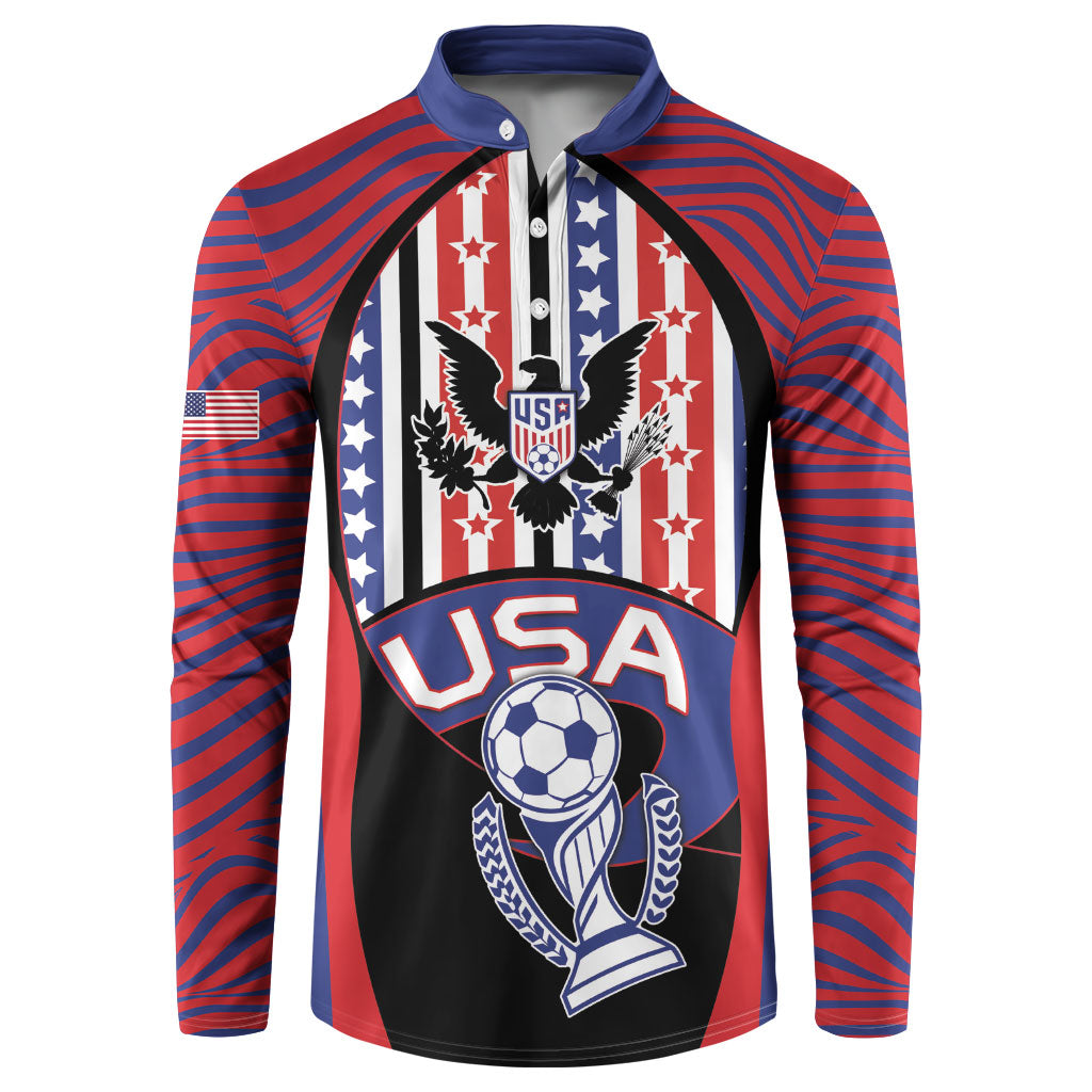 Custom United States Soccer Button Sweatshirt American Eagle Flag Stars And Stripes