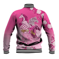 Personalized Kentucky Horse Baseball Jacket Roses Equestrian Pattern Houndstooth Floral