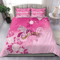 Kentucky Horse Bedding Set Roses Equestrian Pattern Houndstooth Floral