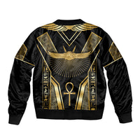 Egypt Winged Sun Bomber Jacket Ancient Mythology Golden Ankh