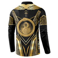Egypt Ouroboros Button Sweatshirt Ancient Mythology Infinity Serpent Gold