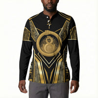 Egypt Ouroboros Button Sweatshirt Ancient Mythology Infinity Serpent Gold