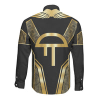 Egypt Amenta Long Sleeve Button Shirt Ancient Mythology Underworld Realm