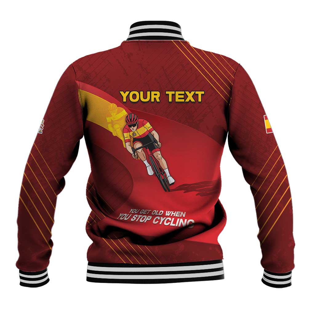 Personalized Spain Cycling Baseball Jacket You Don't Stop Cycling When You Get Old - Wonder Print Shop