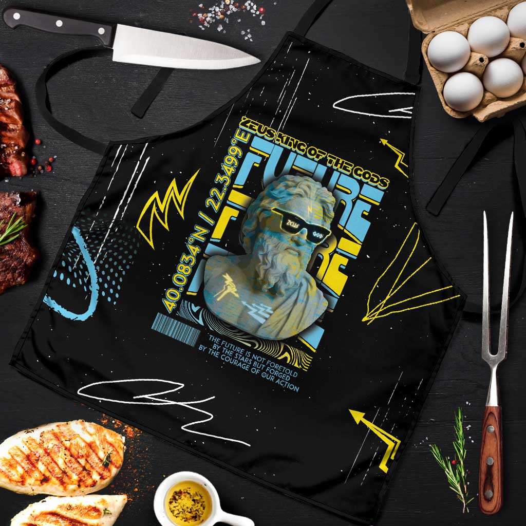 Ancient Greek Zeus Apron Futuristic Style - Wonder Print Shop