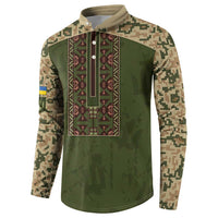Personalized Ukraine Vyshyvanka Motif Button Sweatshirt Ukrainian Military Style - Wonder Print Shop