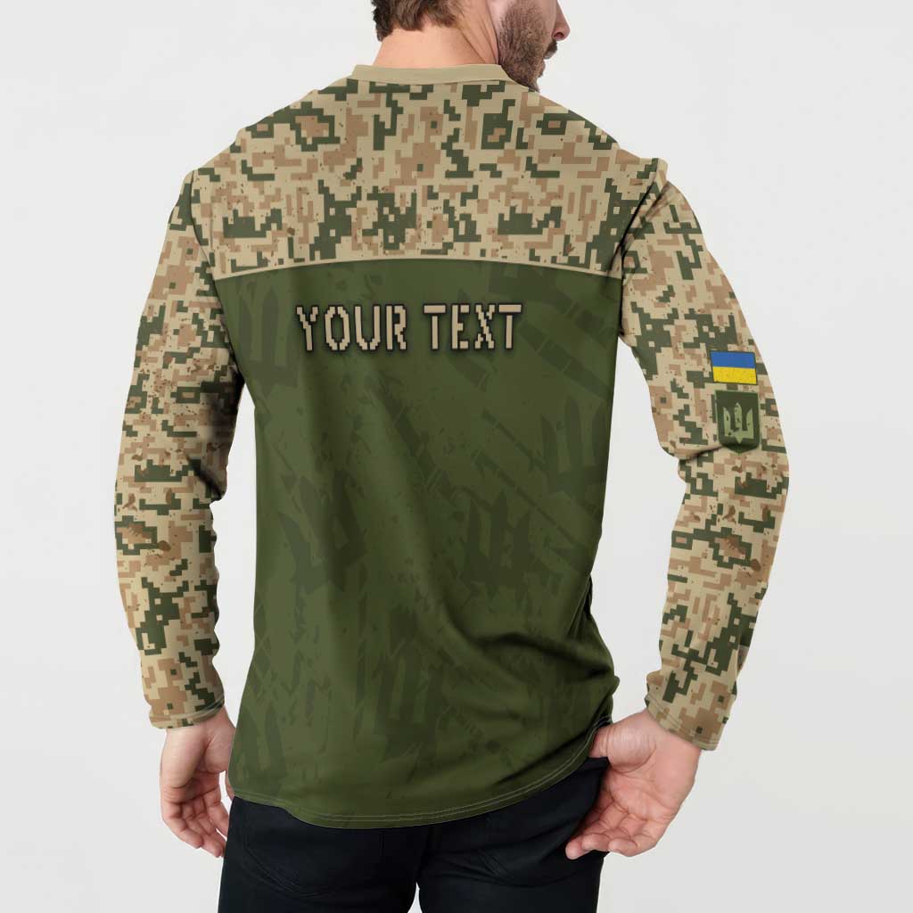 Personalized Ukraine Vyshyvanka Motif Button Sweatshirt Ukrainian Military Style - Wonder Print Shop