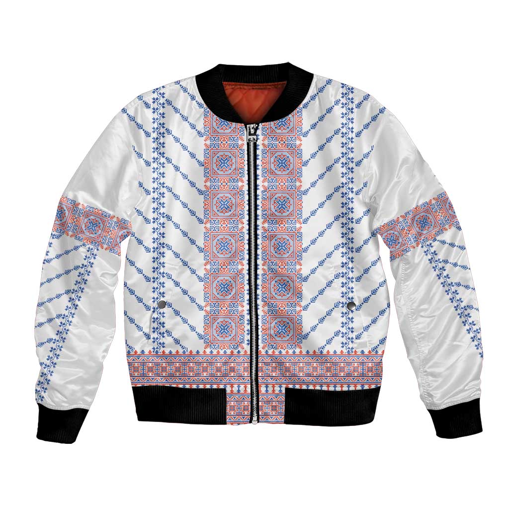 Traditional Romanian Costume Bomber Jacket National Folk Patterns - Wonder Print Shop