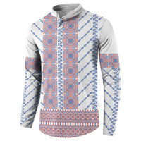 Traditional Romanian Costume Button Sweatshirt National Folk Patterns - Wonder Print Shop
