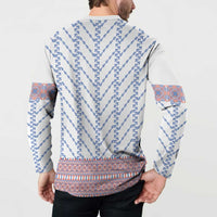 Traditional Romanian Costume Button Sweatshirt National Folk Patterns - Wonder Print Shop