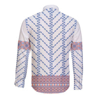 Traditional Romanian Costume Long Sleeve Button Shirt National Folk Patterns - Wonder Print Shop