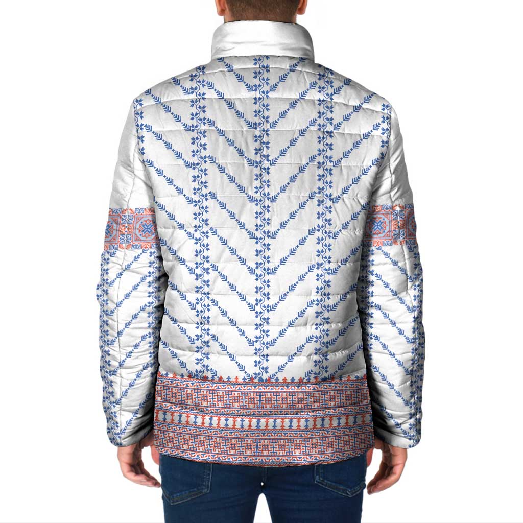Traditional Romanian Costume Padded Jacket National Folk Patterns - Wonder Print Shop
