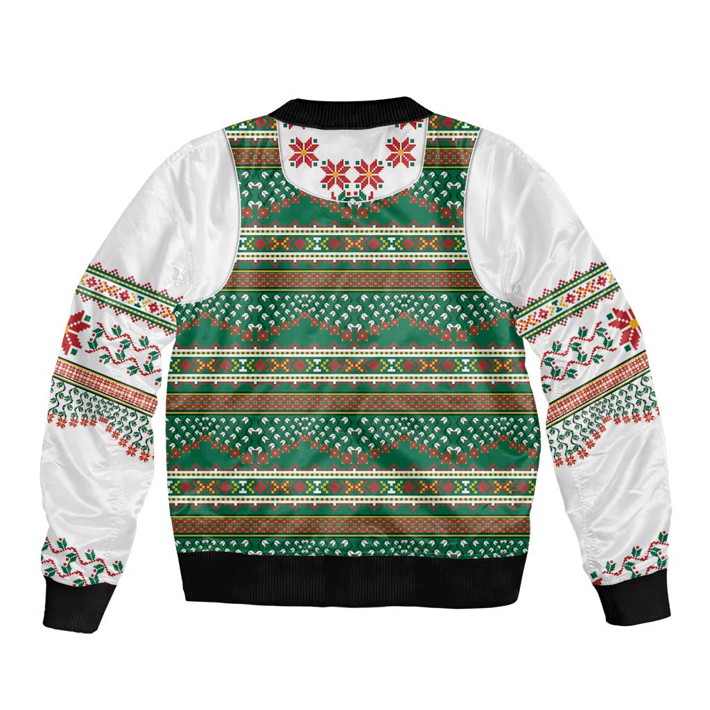 Lithuanian National Costume Bomber Jacket Traditional Folk Pattern - Wonder Print Shop