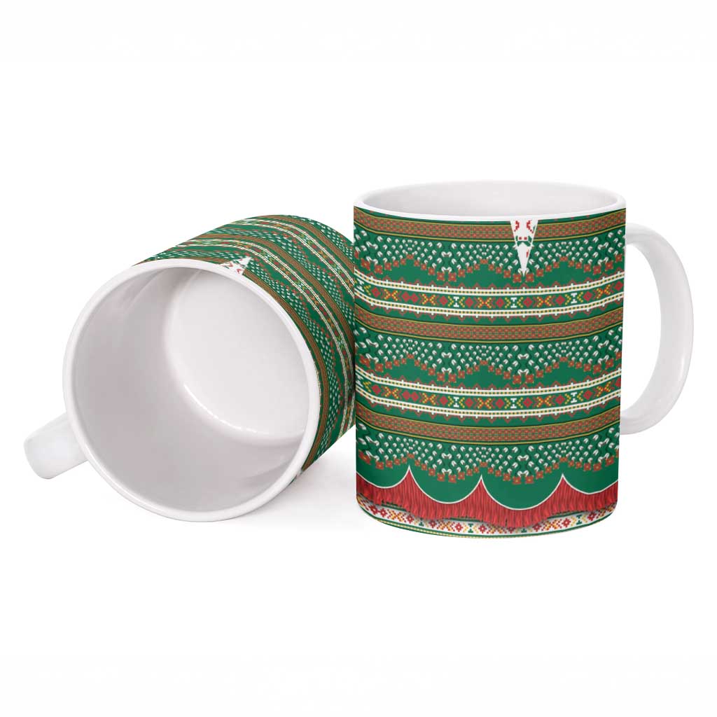 Lithuanian National Costume Ceramic Mug Traditional Folk Pattern - Wonder Print Shop