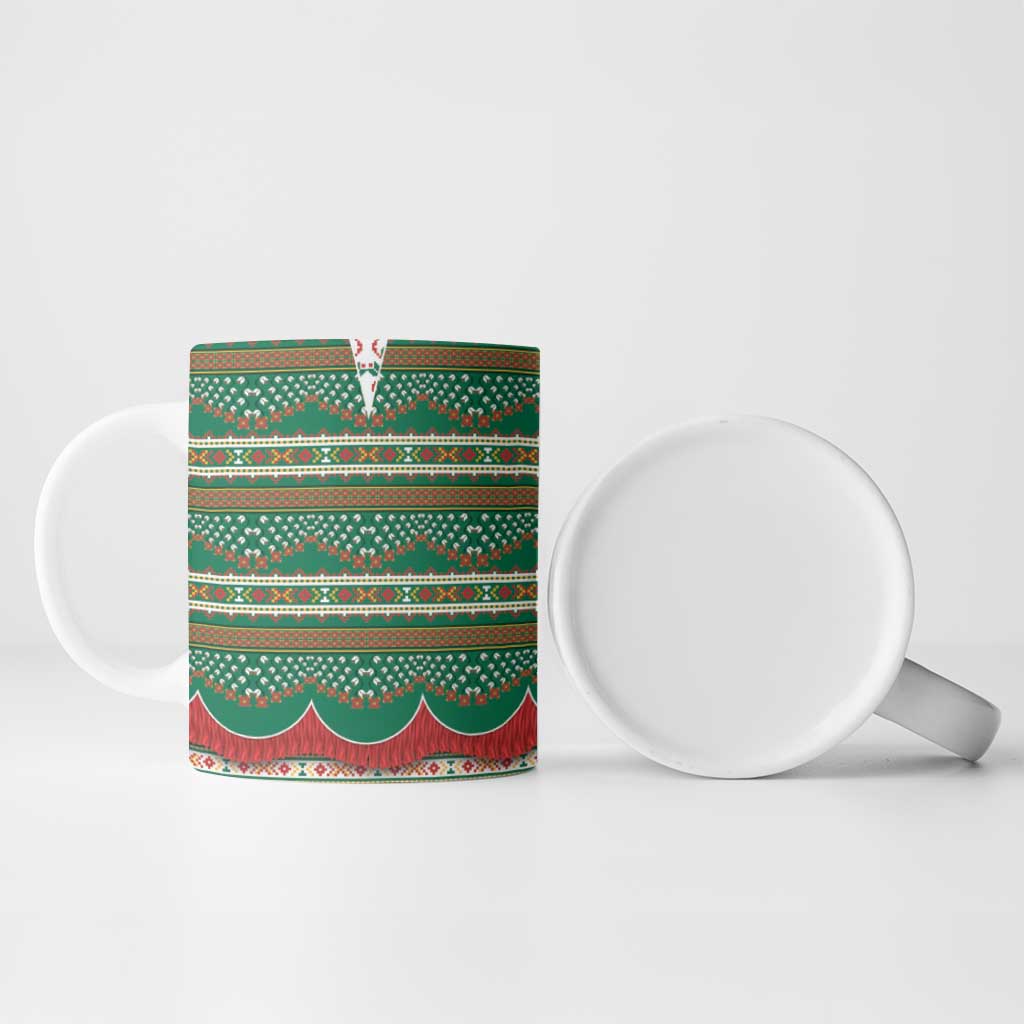 Lithuanian National Costume Ceramic Mug Traditional Folk Pattern - Wonder Print Shop