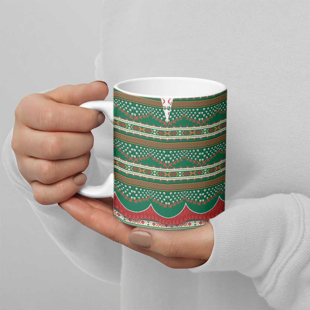 Lithuanian National Costume Ceramic Mug Traditional Folk Pattern - Wonder Print Shop