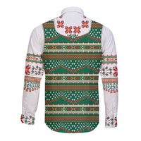 Lithuanian National Costume Long Sleeve Button Shirt Traditional Folk Pattern - Wonder Print Shop
