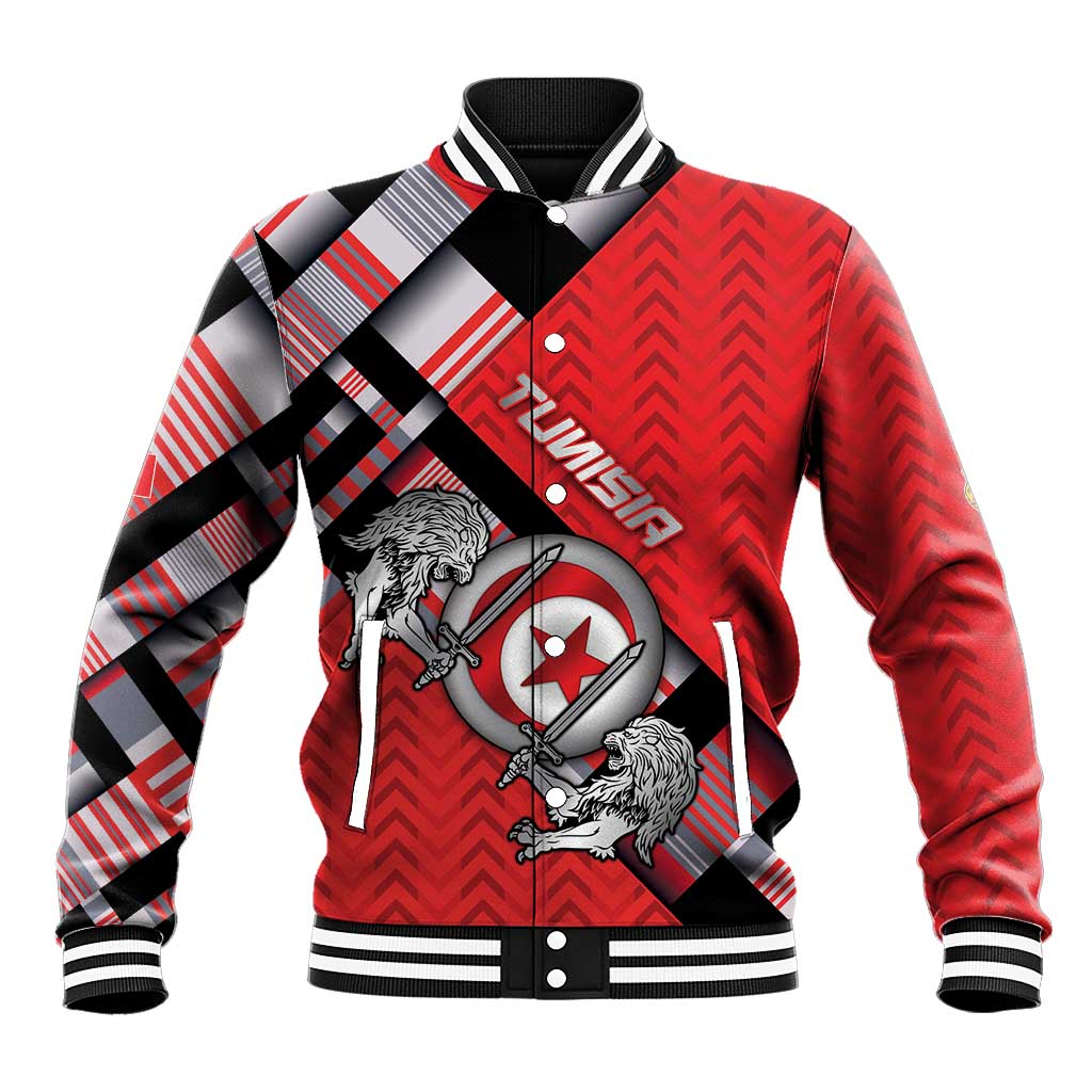 Personalized Tunisia Baseball Jacket Silver Lions Sports Patterns - Wonder Print Shop