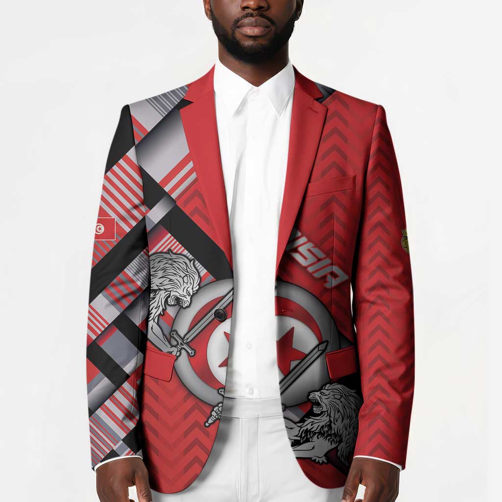Personalized Tunisia Blazer Silver Lions Sports Patterns - Wonder Print Shop