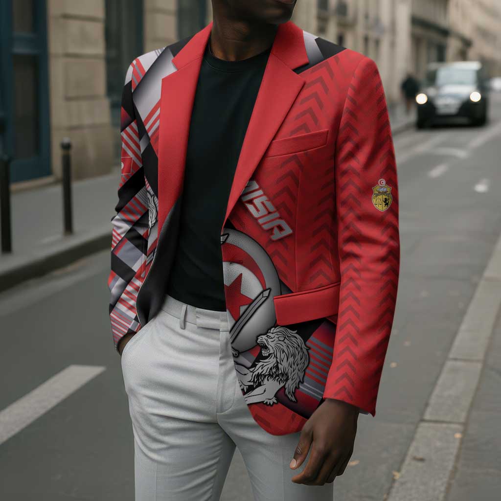 Personalized Tunisia Blazer Silver Lions Sports Patterns - Wonder Print Shop