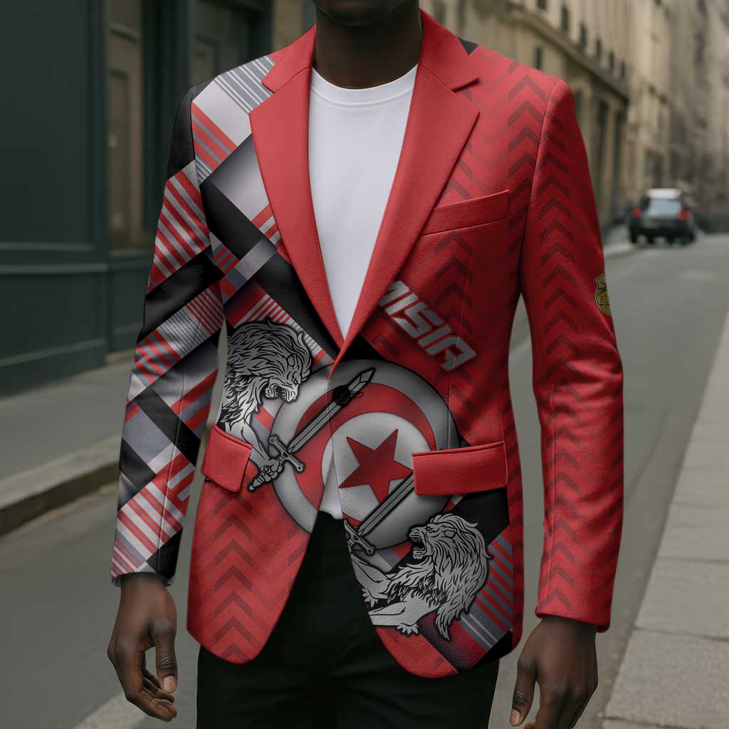 Personalized Tunisia Blazer Silver Lions Sports Patterns - Wonder Print Shop