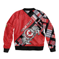 Personalized Tunisia Bomber Jacket Silver Lions Sports Patterns - Wonder Print Shop
