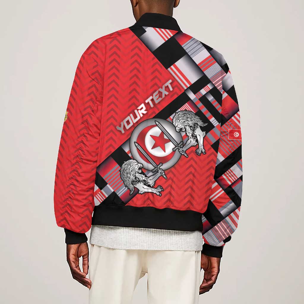 Personalized Tunisia Bomber Jacket Silver Lions Sports Patterns - Wonder Print Shop