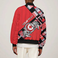 Personalized Tunisia Bomber Jacket Silver Lions Sports Patterns - Wonder Print Shop