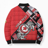 Personalized Tunisia Bomber Puffer Jacket Silver Lions Sports Patterns - Wonder Print Shop