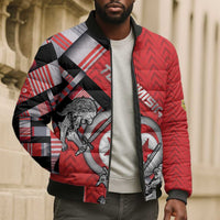 Personalized Tunisia Bomber Puffer Jacket Silver Lions Sports Patterns - Wonder Print Shop