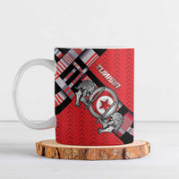Personalized Tunisia Ceramic Mug Silver Lions Sports Patterns - Wonder Print Shop