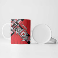 Personalized Tunisia Ceramic Mug Silver Lions Sports Patterns - Wonder Print Shop