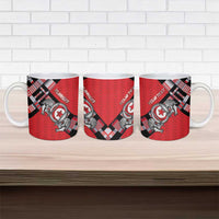 Personalized Tunisia Ceramic Mug Silver Lions Sports Patterns - Wonder Print Shop