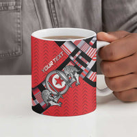 Personalized Tunisia Ceramic Mug Silver Lions Sports Patterns - Wonder Print Shop