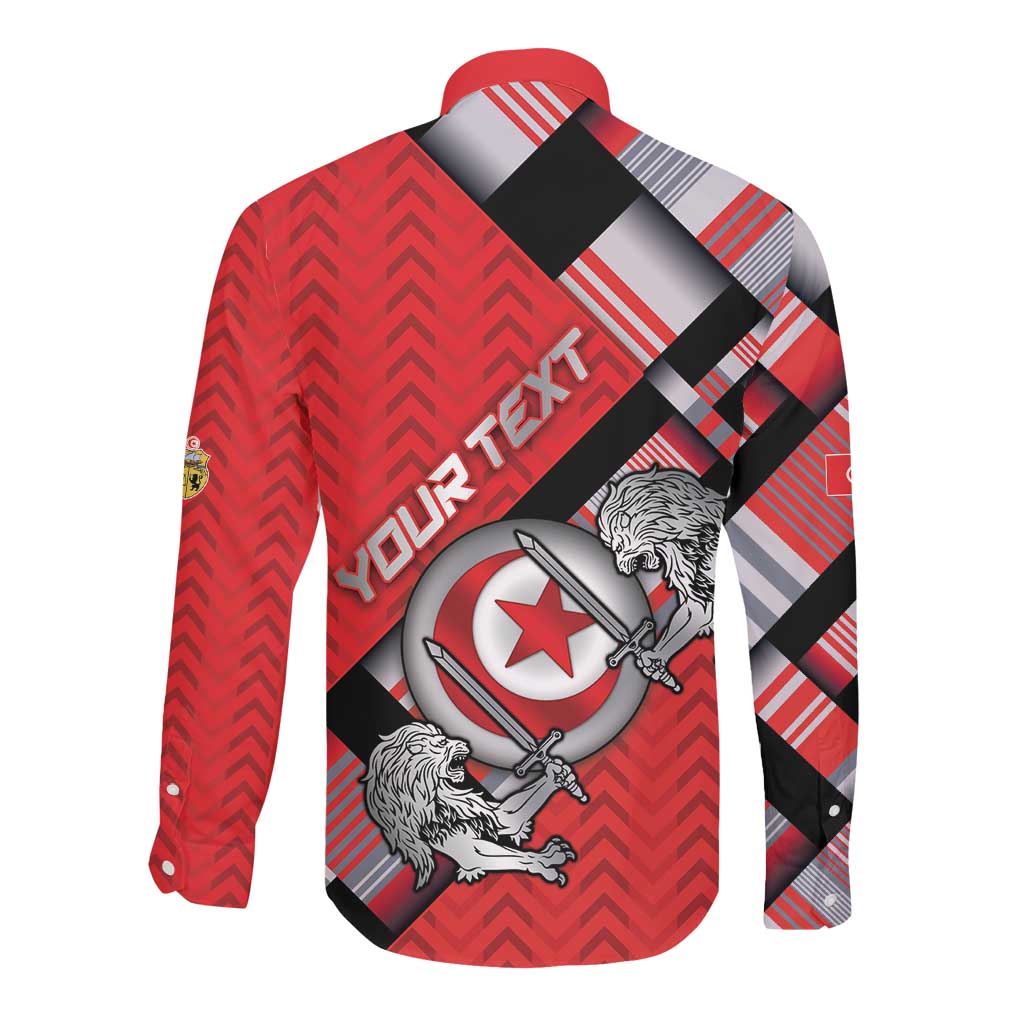 Personalized Tunisia Long Sleeve Button Shirt Silver Lions Sports Patterns - Wonder Print Shop