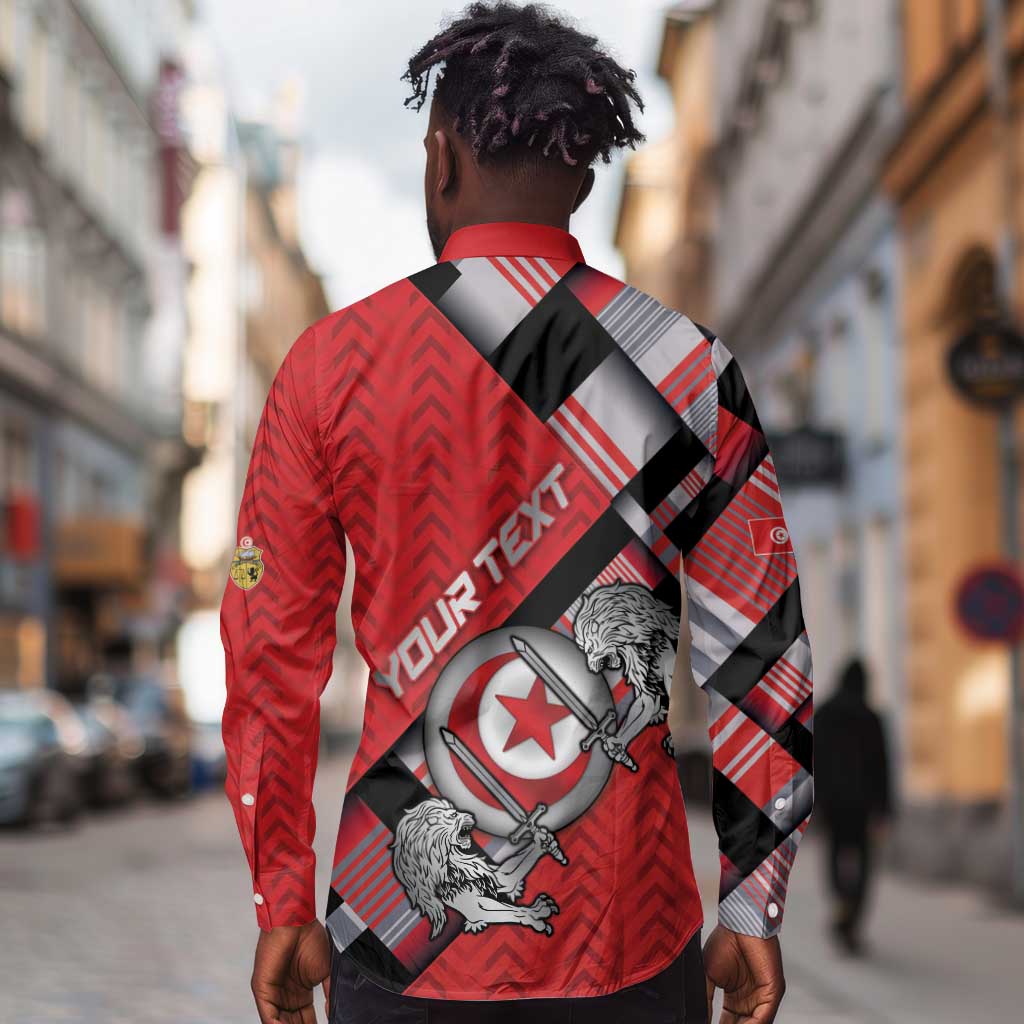 Personalized Tunisia Long Sleeve Button Shirt Silver Lions Sports Patterns - Wonder Print Shop