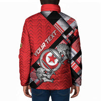 Personalized Tunisia Padded Jacket Silver Lions Sports Patterns - Wonder Print Shop