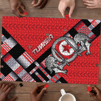 Tunisia Puzzle Silver Lions Sports Patterns - Wonder Print Shop