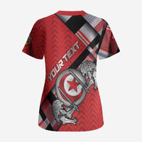 Personalized Tunisia Scrub Top Silver Lions Sports Patterns - Wonder Print Shop