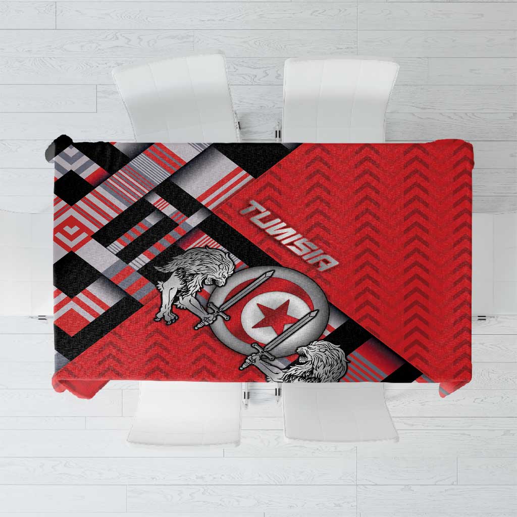 Tunisia Tablecloth Silver Lions Sports Patterns - Wonder Print Shop